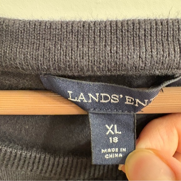 Lands' End Black Sleeveless Sweater XL - Picture 2 of 5